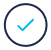 Checkmark blu con V azzurra che indica un'azione utile da fare nella guida all'imballaggio