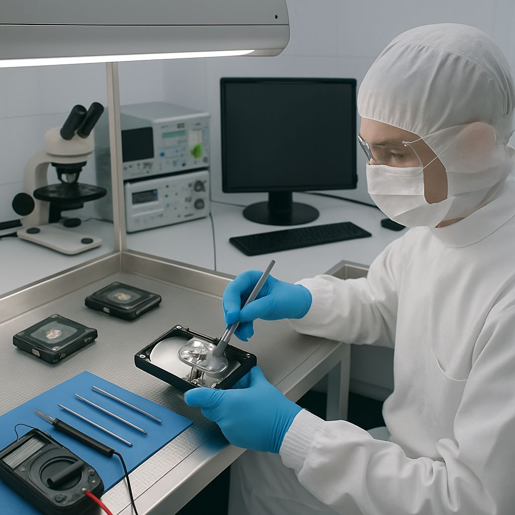 Tecnico in camera bianca certificata ISO – recupero dati da HDD e SSD danneggiati