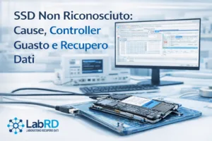 SSD non riconosciuto: cause, controller guasto e recupero dati