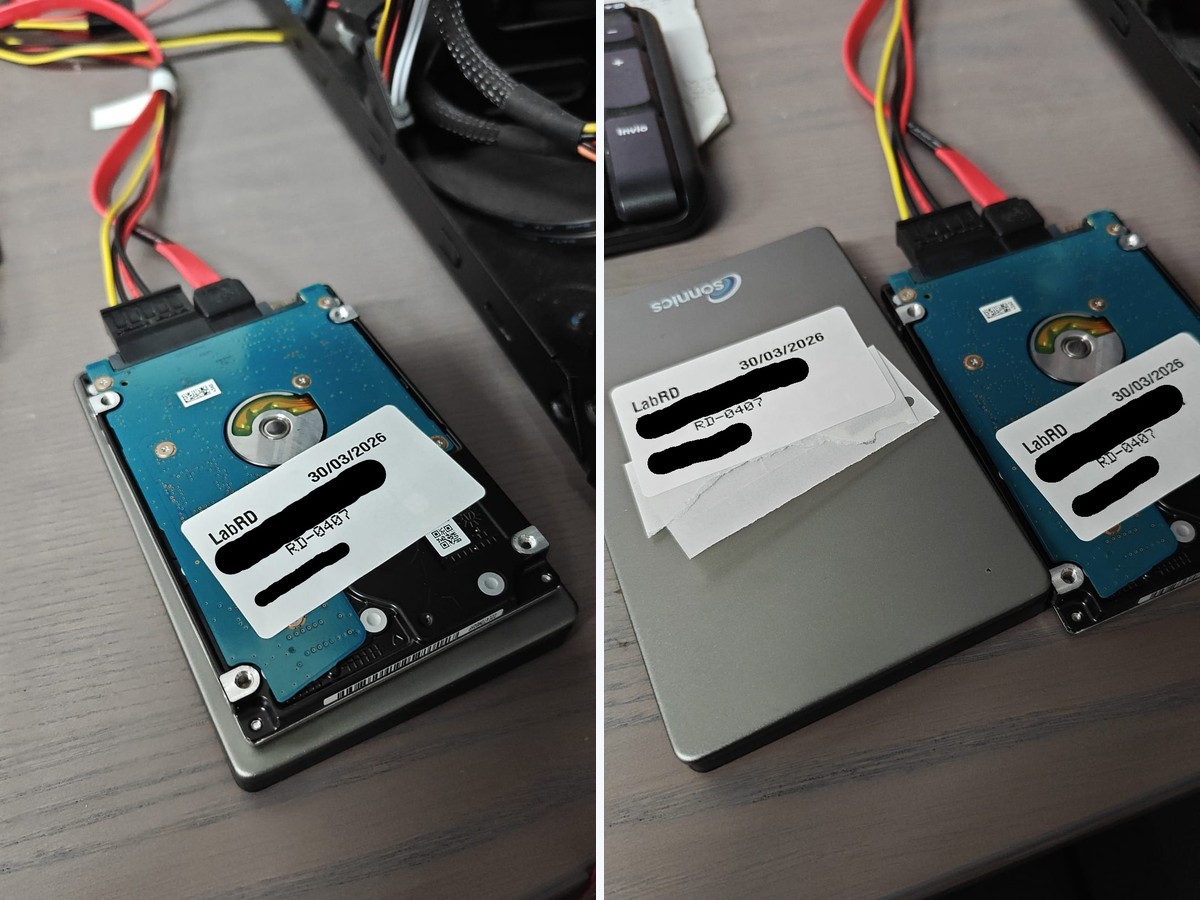 Recupero dati hard disk esterno Milano caso reale RD-00407 — doppio intervento coordinato LabRD Genova e Bari, Samsung SpinPoint HM322IX 320GB