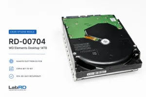 Recupero dati WD Elements 14TB non rilevato | Caso studio LabRD 9 Caso studio reale LabRD relativo al recupero dati da hard disk WD Elements Desktop 14TB con guasto elettronico PCB